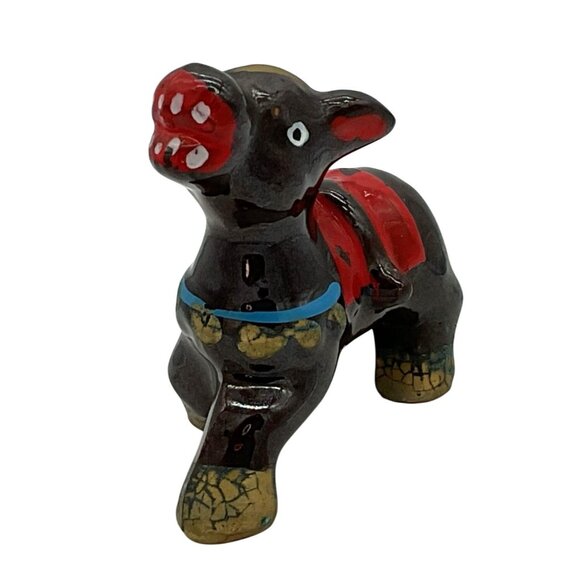 VTG DONKEY CART WITH LITTLE BROWN JUGS SALT & PEPPER SHAKERS CERAMIC JAPAN - Picture 2 of 7